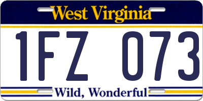 WV license plate 1FZ073