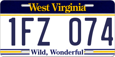 WV license plate 1FZ074