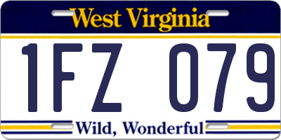WV license plate 1FZ079
