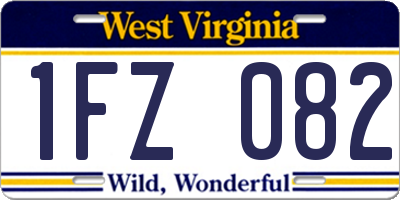 WV license plate 1FZ082