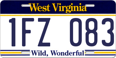 WV license plate 1FZ083