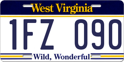 WV license plate 1FZ090