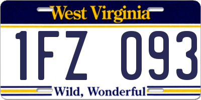 WV license plate 1FZ093