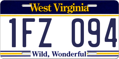 WV license plate 1FZ094