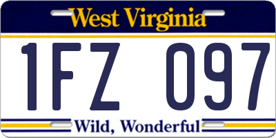 WV license plate 1FZ097