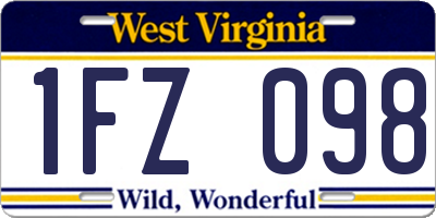 WV license plate 1FZ098