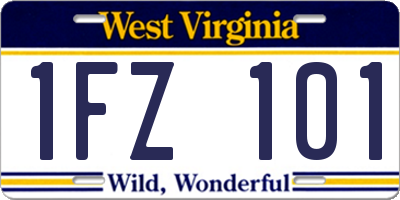 WV license plate 1FZ101