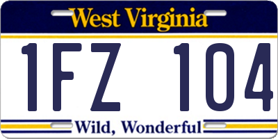 WV license plate 1FZ104