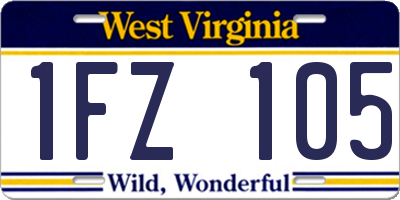 WV license plate 1FZ105