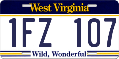 WV license plate 1FZ107