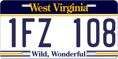 WV license plate 1FZ108