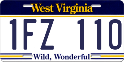 WV license plate 1FZ110