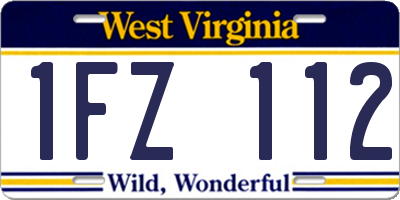 WV license plate 1FZ112