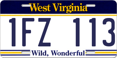 WV license plate 1FZ113