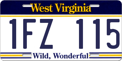 WV license plate 1FZ115