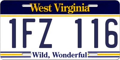 WV license plate 1FZ116