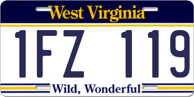 WV license plate 1FZ119