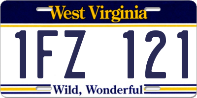 WV license plate 1FZ121