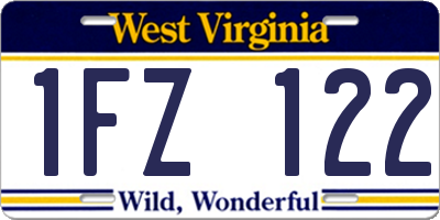 WV license plate 1FZ122