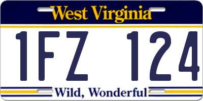 WV license plate 1FZ124