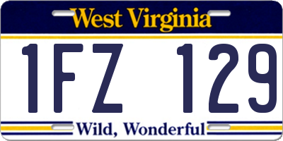 WV license plate 1FZ129