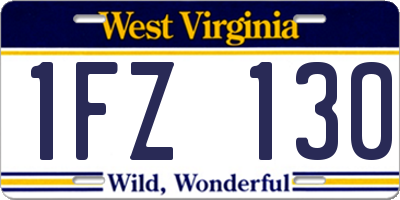 WV license plate 1FZ130
