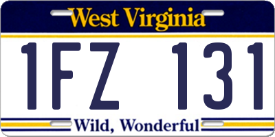 WV license plate 1FZ131