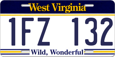 WV license plate 1FZ132