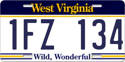 WV license plate 1FZ134