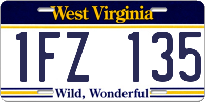 WV license plate 1FZ135
