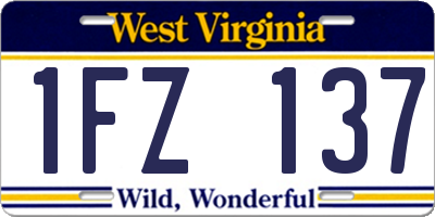 WV license plate 1FZ137