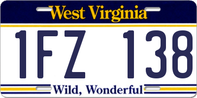 WV license plate 1FZ138