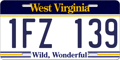 WV license plate 1FZ139