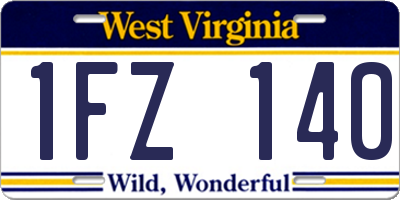 WV license plate 1FZ140