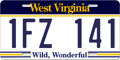 WV license plate 1FZ141