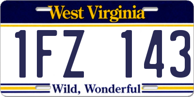 WV license plate 1FZ143