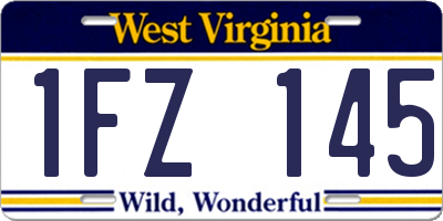 WV license plate 1FZ145