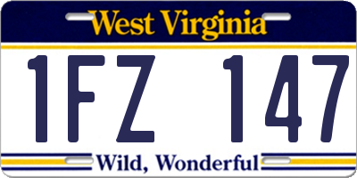 WV license plate 1FZ147