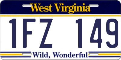 WV license plate 1FZ149