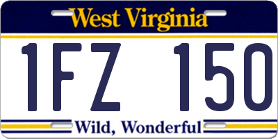 WV license plate 1FZ150