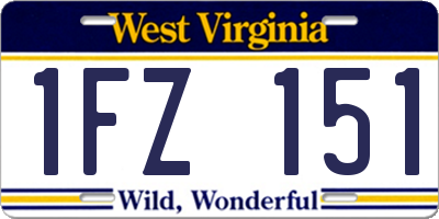 WV license plate 1FZ151