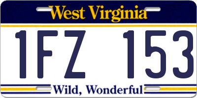 WV license plate 1FZ153