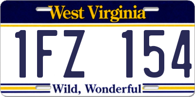 WV license plate 1FZ154