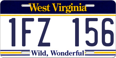 WV license plate 1FZ156