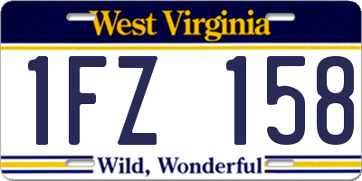 WV license plate 1FZ158