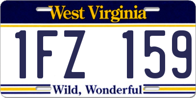 WV license plate 1FZ159