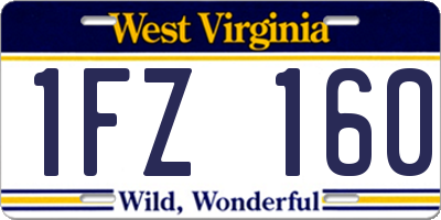 WV license plate 1FZ160