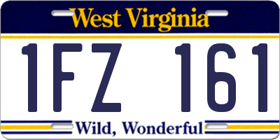 WV license plate 1FZ161