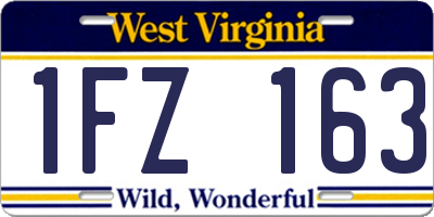WV license plate 1FZ163