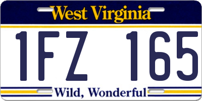WV license plate 1FZ165